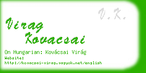 virag kovacsai business card
