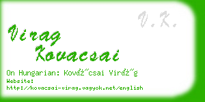 virag kovacsai business card